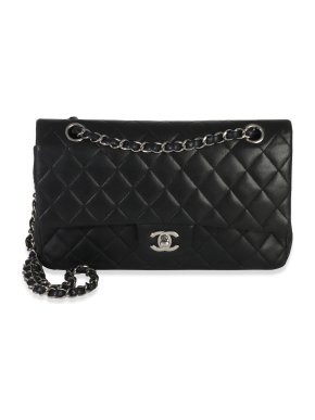 Chanel Black Quilted Lambskin Medium Classic Double Flap Bag