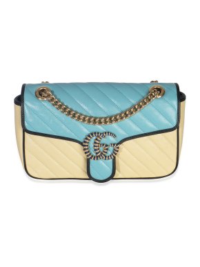 Gucci Calfskin Matelasse Diagonal Torchon Small GG Marmont Bag