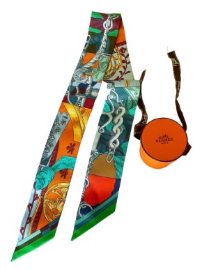 Hermes Printed Silk Twilly