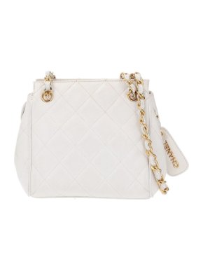 Chanel White Quilted Leather Shoulder Bag