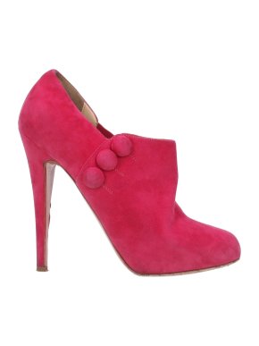 Christian Louboutin Fuxia C’est Moi Suede Ankle Boots