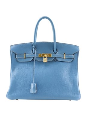 Hermes Blue Jean Clemence Birkin Retourne 35