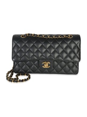 Chanel Black Quilted Caviar Medium Classic Double Flap Bag