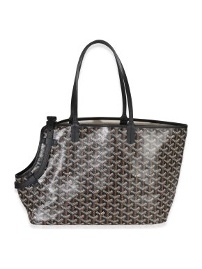Goyard Black Goyardine Canvas Chien Gris Pet Carrier Tote