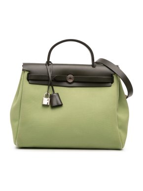 Hermes Green Toile Herbag Zip 31
