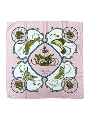 Hermes Pink Springs Silk Scarf 90