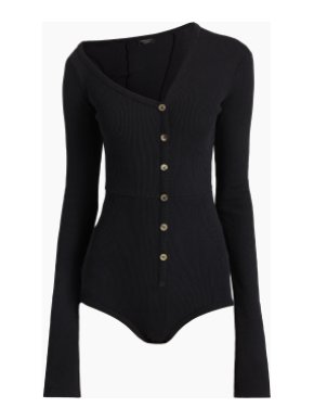 Awake A.W.A.K.E. Mode Asymmetric Rib-Knit Bodysuit