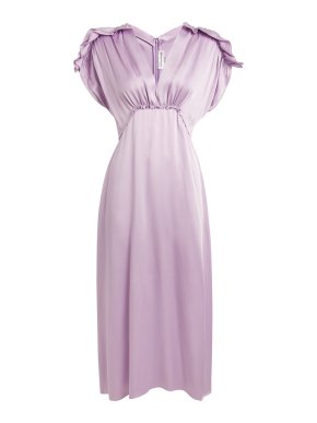 Victoria Beckham Ruffled Satin-Crepe Midi Dress 12