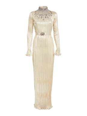 Andrew Gn Crystal-Embellished Pleated Gown