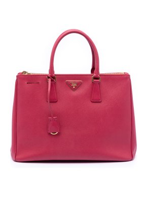 Prada Red Large Saffiano Lux Galleria Double Zip Satchel