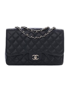 Chanel Cahenl Black Jumbo Classic Caviar Single Flap