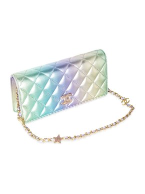 Chanel  Rainbow Lambskin Leather Strass Wallet