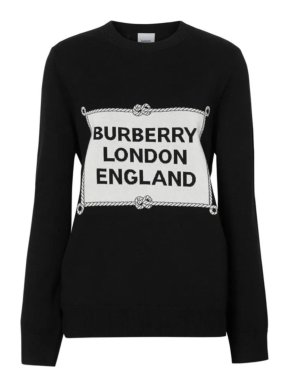 Burberry Black Rigging Intarsia Wool Sweater 1