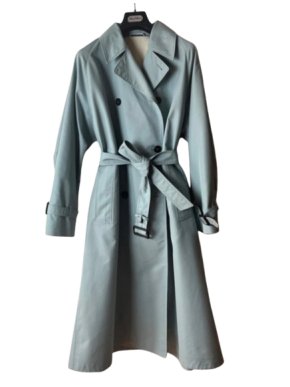 MaxMara Blue Canasta Cotton Trench Coat