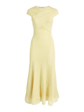 Self-Portrait Lace-Trim Off-The-Shoulder Midi Dress