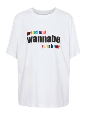 Victoria Victoria Beckham Proud Wannabe Slogan T-Shirt