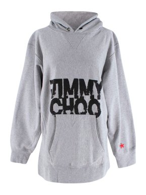 Jimmy Choo x Eric Haze Printed Logo Grey Hoodie