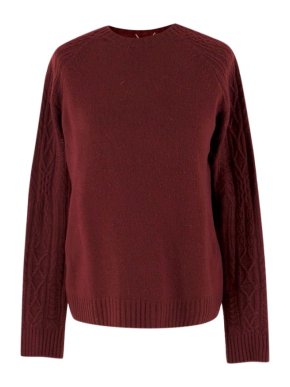 The Row Burgundy Wool Knit Jumper