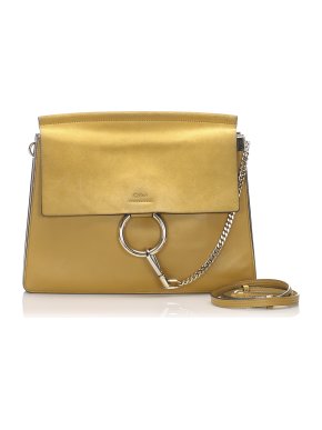 Chloe Gold  Leather Faye Shoulder Bag