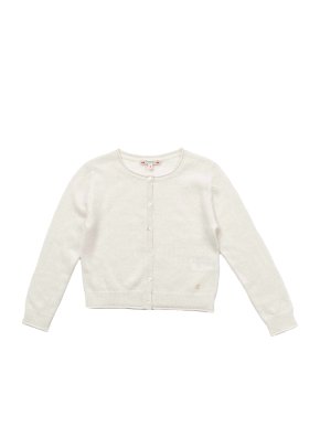 Bonpoint Ivory Fine-Knit Cashmere Cardigan