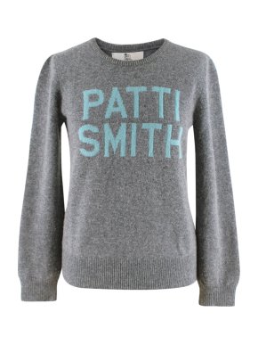 Hades Grey Marl Lambswool Patti Smith Slogan Jumper