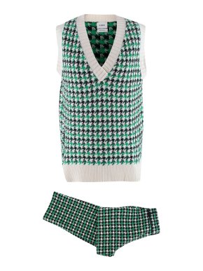 Barrie Green, White & Black Knitted Vest & Trousers