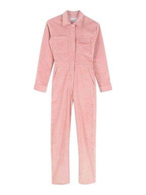 Rivet Utility Pink Corduroy Jumpsuit