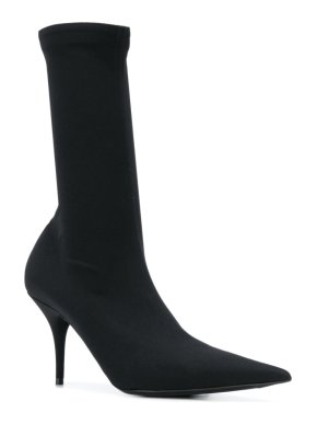 Balenciaga Black Crepe Jersey Knife Sock Heeled Boots