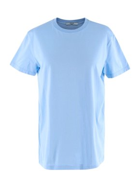 Prada Light Blue Cotton-Jersey Short Sleeve T-Shirt