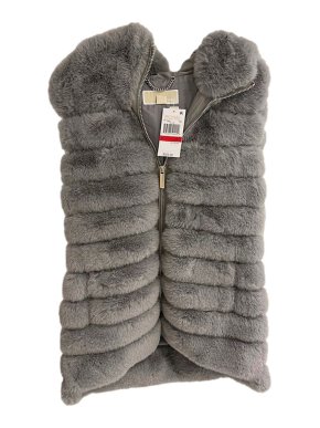 Michael Kors Faux Fur Grey Hooded Gilet