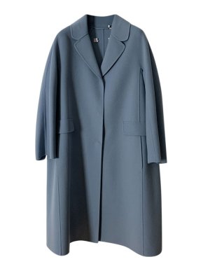MaxMara Blue Double Face Wool Coat