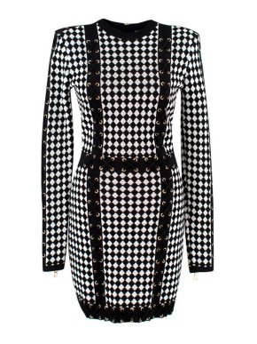 Balmain Harlequin Print Mini Dress