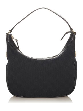 Gucci Black GG Monogram Canvas Hobo Bag