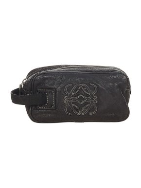 Loewe Vintage Black Leather Amazona Pouch