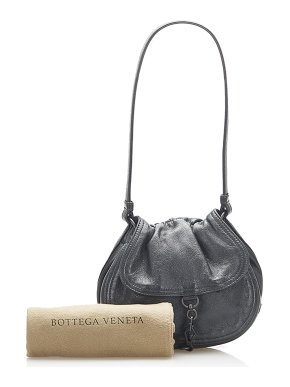 Bottega Veneta Vintage Grey Leather Saddle Bag