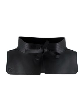 Loewe Black Leather Obi Wide Waist Belt