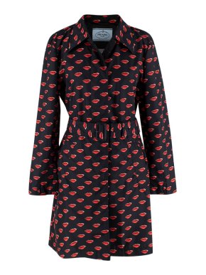 Prada Pink Lip Print Padded Jacket