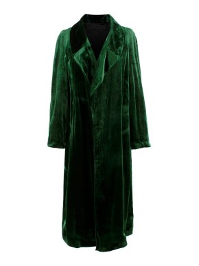 Haider Ackermann Green Crushed Velvet Coat