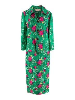 Marni Green Floral Jacquard Suit