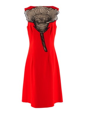 Christopher Kane Black Lace & Red Crepe Dress