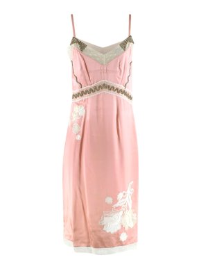 Coach Embellished Pink Slip Dress