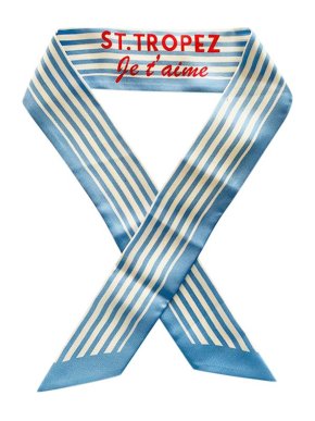 Dolce & Gabbana Saint Tropez Blue Stripe Silk Twilly Scarf