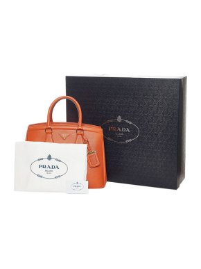 Prada Orange Saffiano Leather Parabole Bag