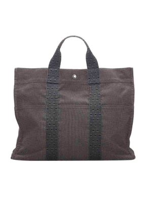 Hermes Vintage Grey Canvas Fourre Toute MM Tote Bag