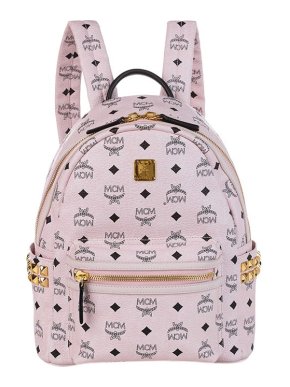 MCM Pink Leather Visetos Stark Backpack
