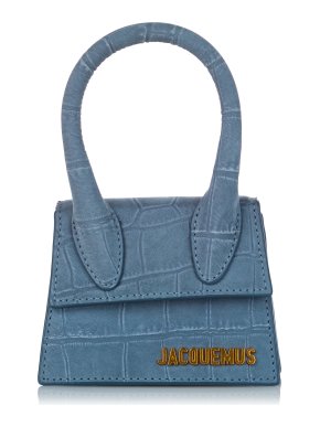 Jacquemus Blue Embossed Croc Leather Chiquito Bag