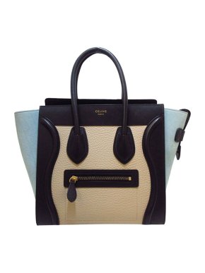 Celine Tricolour Leather Micro Luggage Tote Bag