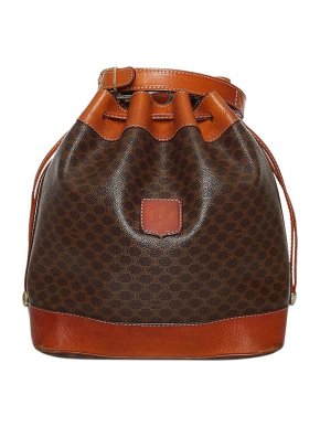 Celine Vintage Macadam PVC Drawstring Bucket Bag
