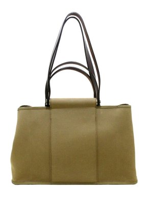 Hermes Vintage Olive Green Canvas Caban Elan Tote Bag