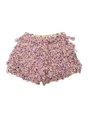Giambattista Valli Floral Silk Petal Applique Shorts